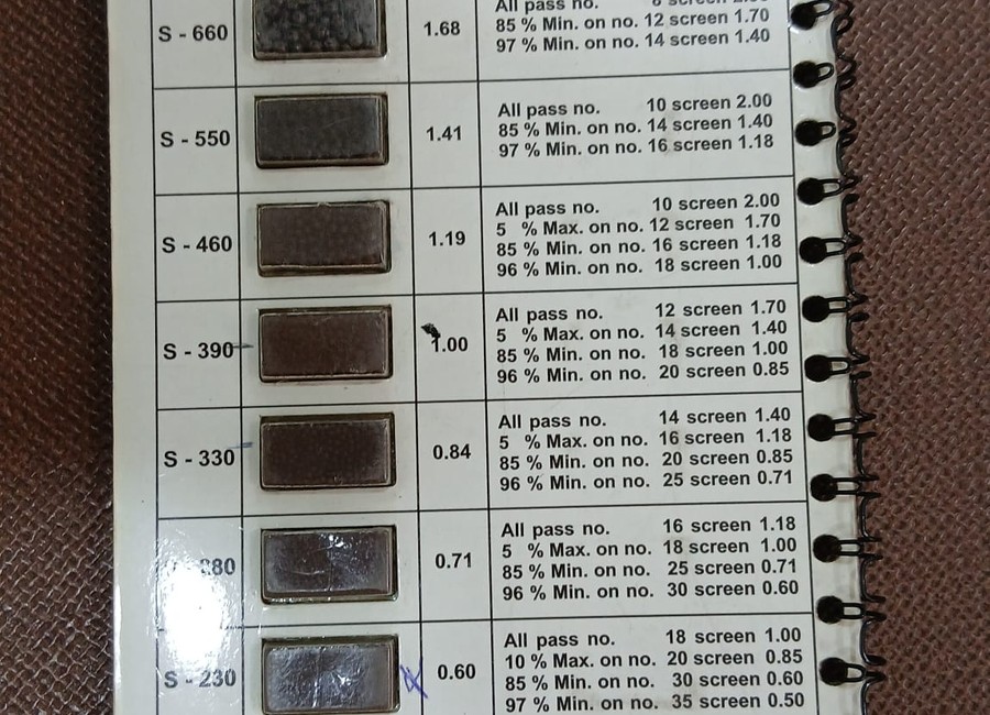Steel Shot Numune Kartelası - Yüzey İşlem